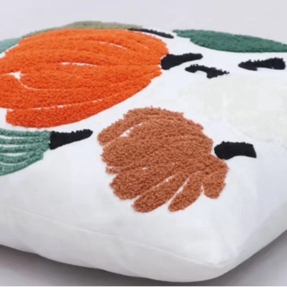 New! Target Embroidered Fall Thanksgiving Pumpkin Gourd Pillow